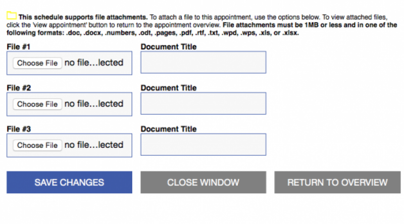 Upload a file for a drop off appointment 1