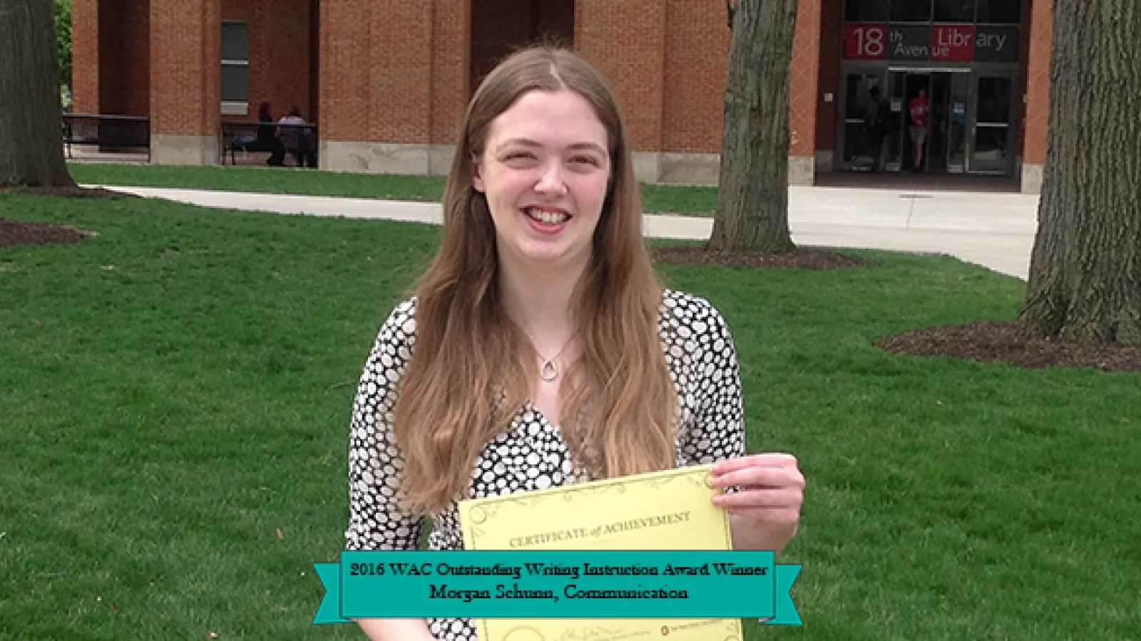 2016 WAC Outstanding Writing Instruction Award Winner, Morgan Schunn