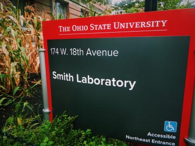 Smith Laboratory sign, including address, on 18th Avenue