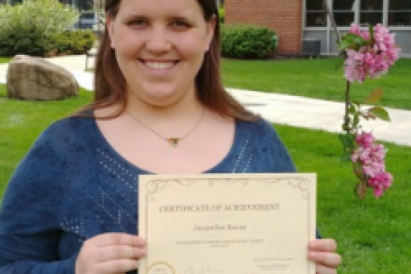 Jacqueline K. Kauza with her Teaching Award